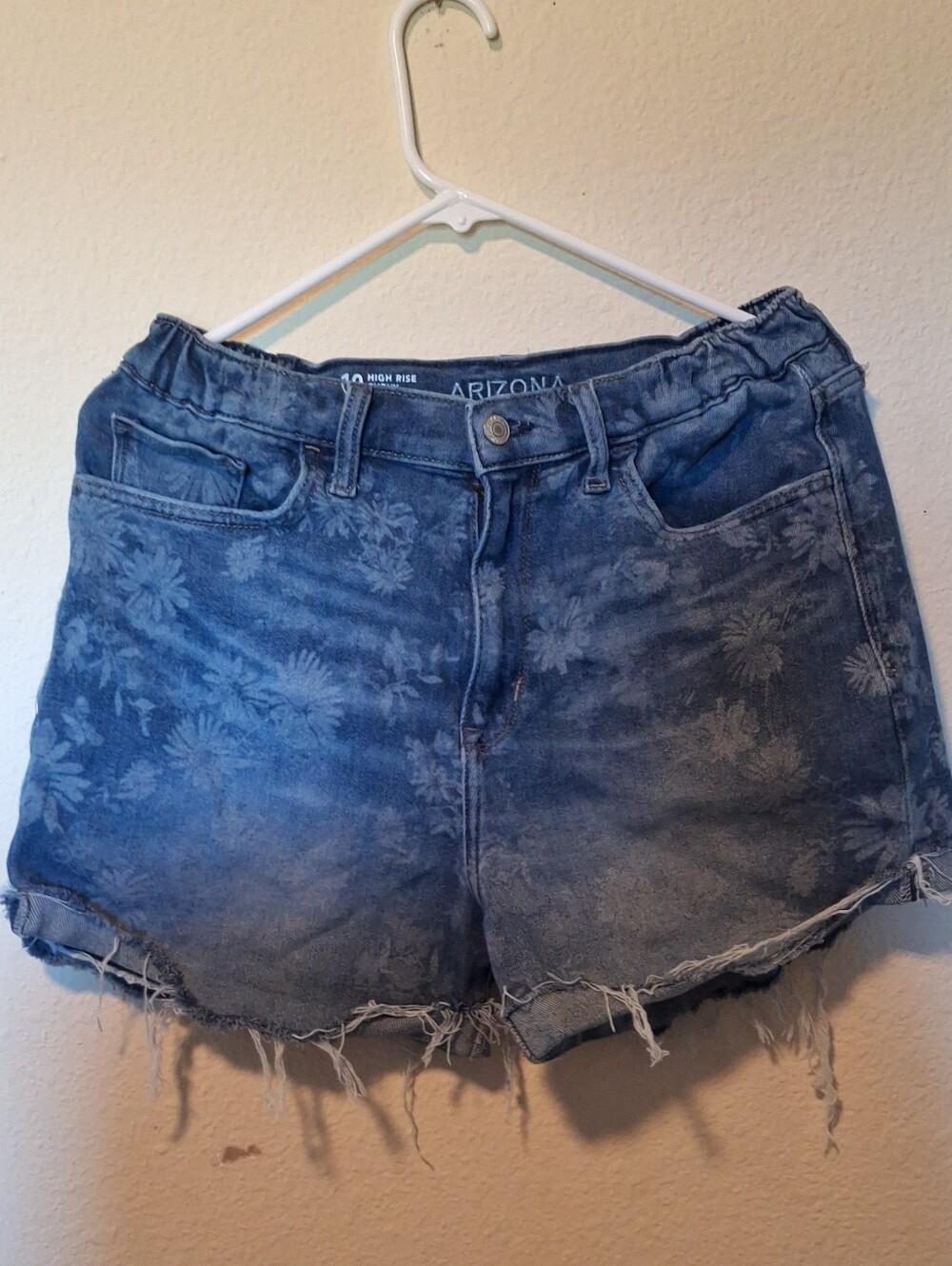 Arizona Jean Company Blue Floral High-Rise Denim Shorts